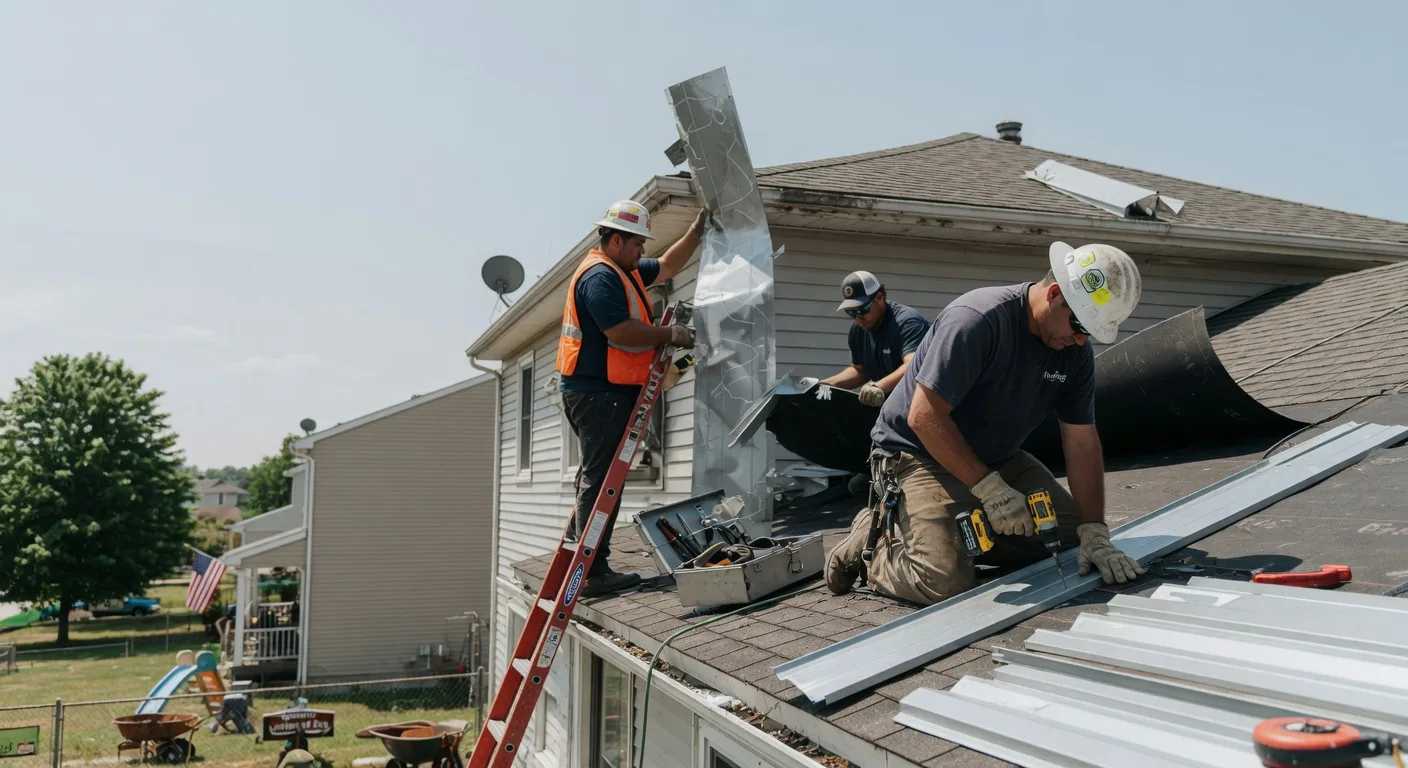 Storm Damage Metal Roof Repair in Bonaparte, IA